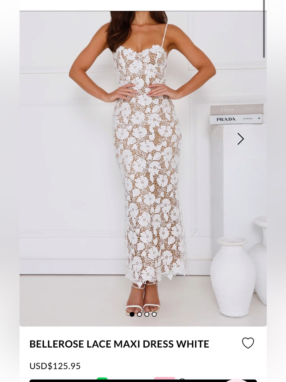 Hello Molly White Floral Lace Maxi Dress